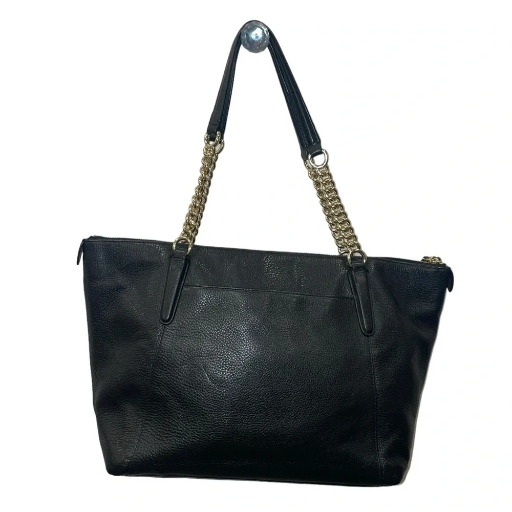 Coach Ava pebble leather gold chain tote - Picture 3 of 11